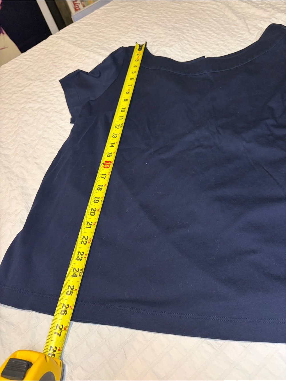 St. John Women’s Short-Sleeve Polished Cotton Jersey Top in Navy